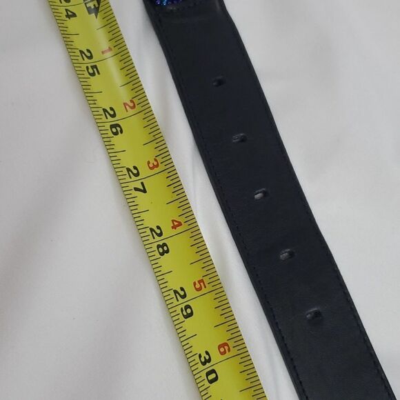 GINNIE JOHANSEN Leather Beaded women\'s belt black blue red 26 27 28 29 30 LK NEW
